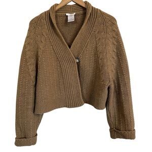 Chloé  Brown Cable Knit Cardigan Sweater – Women’s Size Med